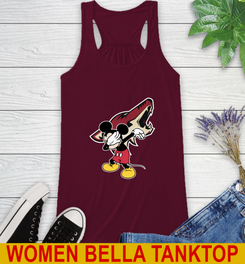 Arizona Coyotes NHL Hockey Dabbing Mickey Disney Sports Racerback Tank 3