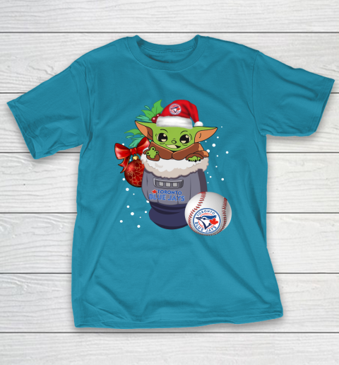Toronto Blue Jays Christmas Baby Yoda Star Wars Funny Happy MLB T-Shirt 8