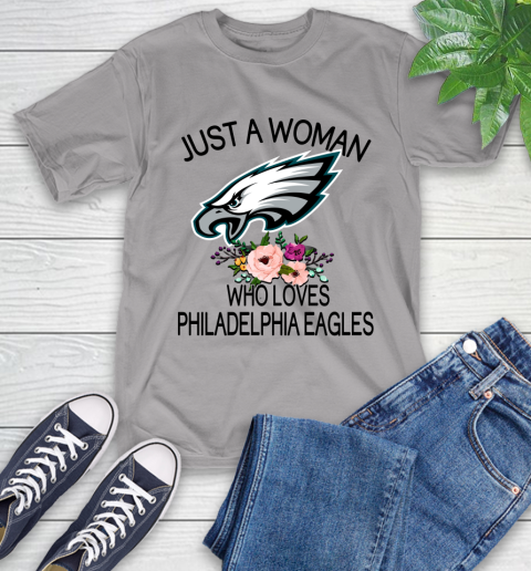 NFL Just A Woman Who Loves Philadelphia Eagles Football Sports T-Shirt 4