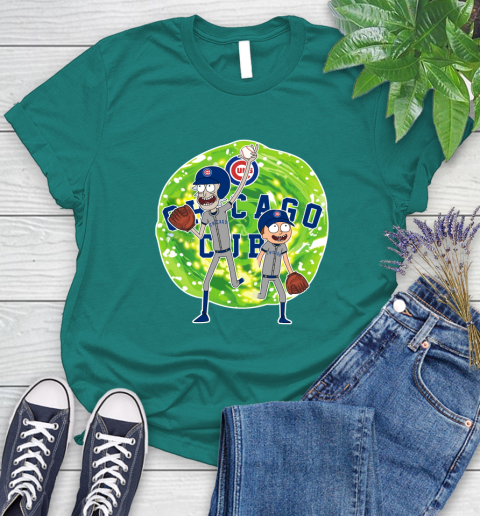 MLB Chicago Cubs Rick And Morty Baseball Sports Women's T-Shirt 12