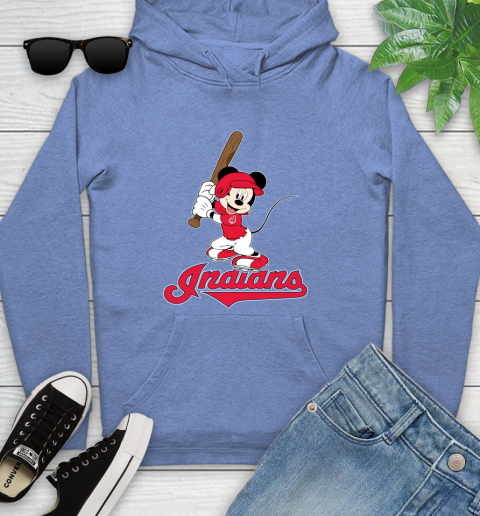 MLB Baseball Cleveland Indians Cheerful Mickey Mouse Shirt Youth Hoodie 11