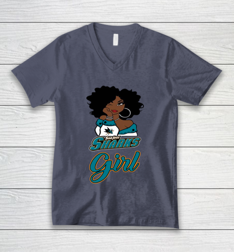 San Jose Sharks Girl NHL V-Neck T-Shirt 8