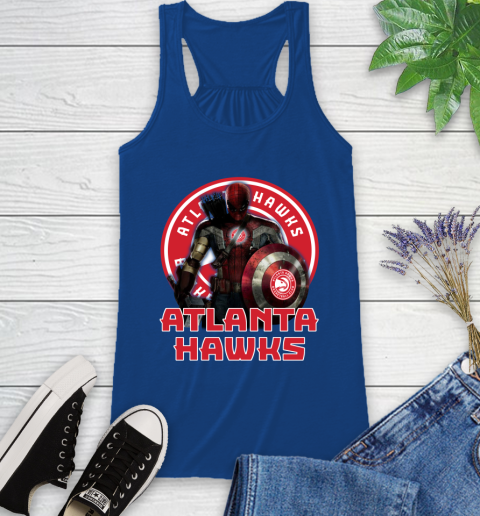 Atlanta Hawks NBA Basketball Captain America Thor Spider Man Hawkeye Avengers Racerback Tank 9