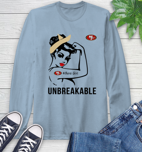NFL San Francisco 49ers Girl Unbreakable Football Sports Long Sleeve T-Shirt 6