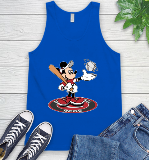 MLB Baseball Cincinnati Reds Cheerful Mickey Disney Shirt Tank Top - Image 6