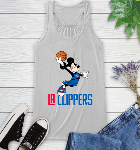 NBA Basketball LA Clippers Cheerful Mickey Mouse Shirt Racerback Tank 2