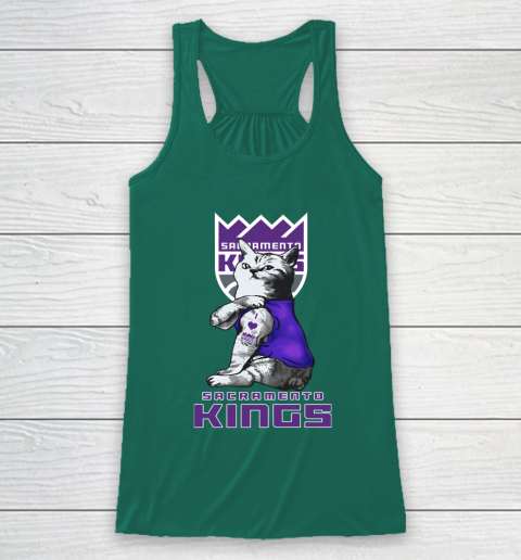 NBA Basketball My Cat Loves Sacramento Kings Racerback Tank 5