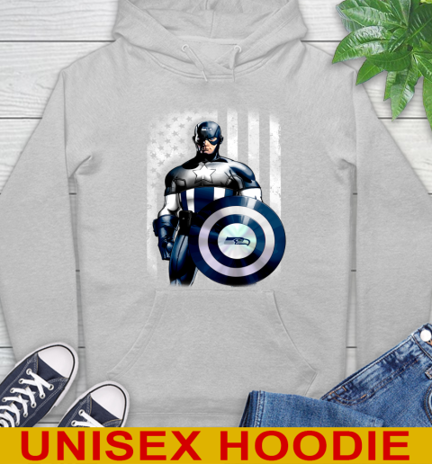 Seattle Seahawks NFL Football Captain America Marvel Avengers American Flag Shirt Hoodie 6