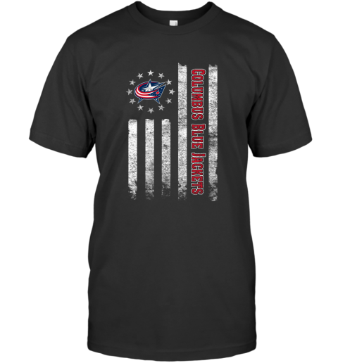 NHL American Flag Hockey Sports Columbus Blue Jackets T-Shirt