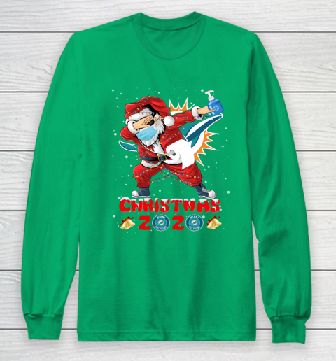 Miami Dolphins Funny Santa Claus Dabbing Christmas 2020 NFL Long Sleeve T-Shirt 4