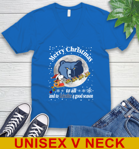 Memphis Grizzlies Merry Christmas To All And To Grizzlies A Good Season NBA Basketball Sports V-Neck T-Shirt 5