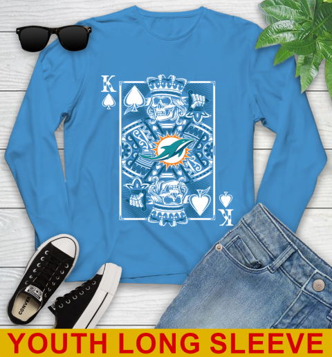 Miami Dolphins NFL Football The King Of Spades Death Cards Shirt Youth Long Sleeve 8