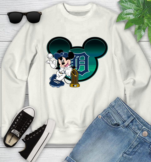 MLB Detroit Tigers The Commissioner's Trophy Mickey Mouse Disney Youth Sweatshirt