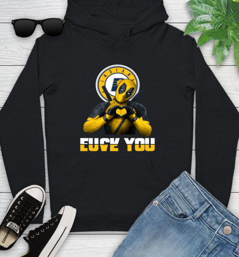 NBA Indiana Pacers Deadpool Love You Fuck You Basketball Sports Youth Hoodie
