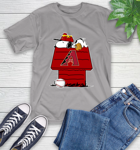 MLB Arizona Diamondbacks Snoopy Woodstock The Peanuts Movie Baseball T Shirt T-Shirt 6