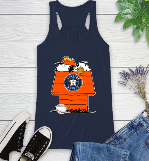 MLB Houston Astros Snoopy Woodstock The Peanuts Movie Baseball T Shirt Racerback Tank 10
