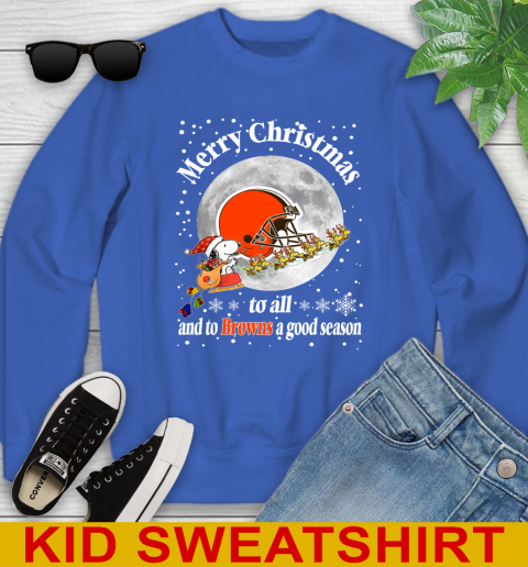 Cleveland Browns Merry Christmas To All And To Browns A Good Season NFL Football Sports Youth Sweatshirt 6