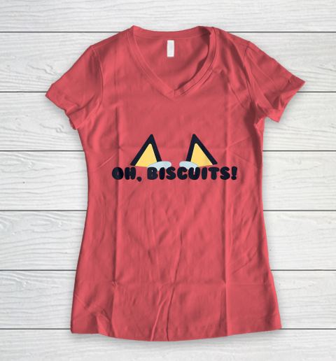 Blueys Oh Biscuits Mums Dad Cartoon Mothers Women's V-Neck T-Shirt 3