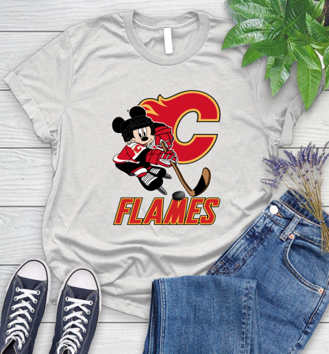 NHL Calgary Flames Mickey Mouse Disney Hockey T Shirt Women's T-Shirt