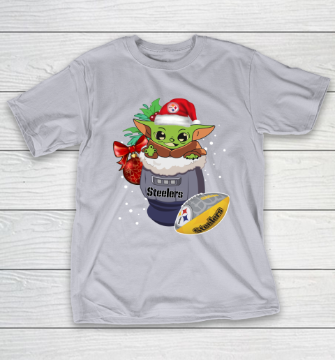 Pittsburgh Steelers Christmas Baby Yoda Star Wars Funny Happy NFL T-Shirt 7