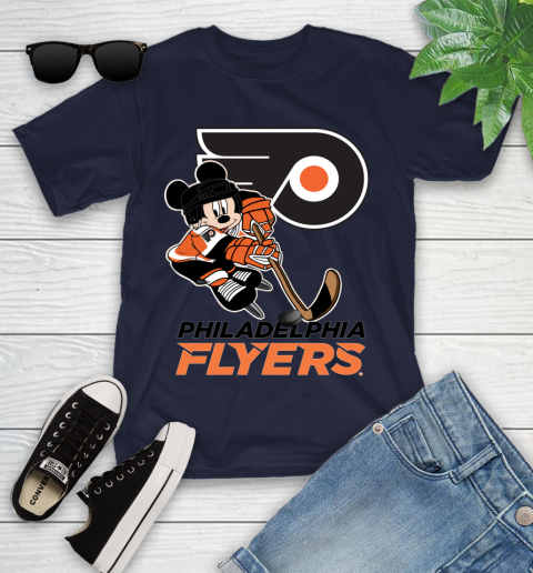 NHL Philadelphia Flyers Mickey Mouse Disney Hockey T Shirt Youth T-Shirt 15