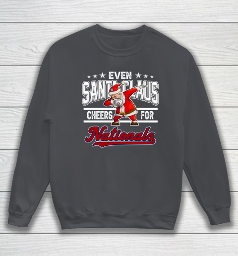 Washington Nationals Even Santa Claus Cheers For Christmas MLB Sweatshirt 4