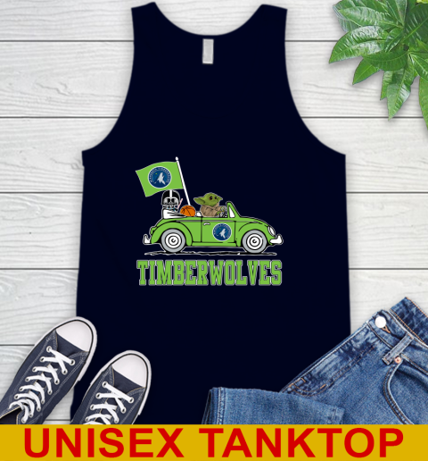 NBA Basketball Minnesota Timberwolves Darth Vader Baby Yoda Driving Star Wars Shirt Tank Top 3