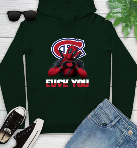 NHL Montreal Canadiens Deadpool Love You Fuck You Hockey Sports Youth Hoodie 14
