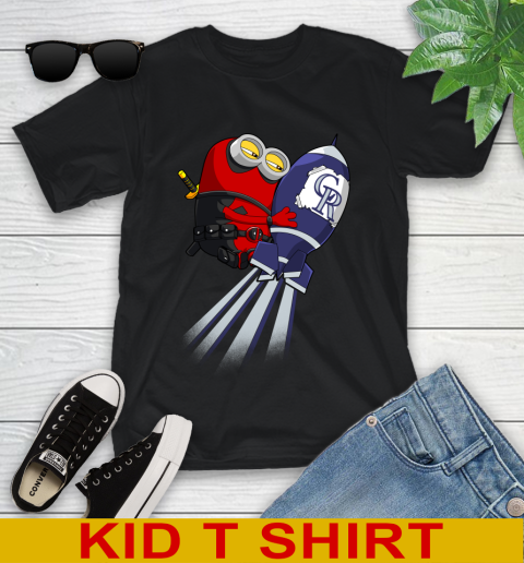 MLB Baseball Colorado Rockies Deadpool Minion Marvel Shirt Youth T-Shirt
