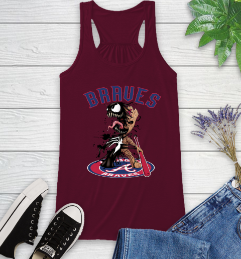 MLB Atlanta Braves Baseball Venom Groot Guardians Of The Galaxy Racerback Tank 3