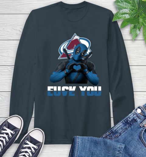 NHL Colorado Avalanche Deadpool Love You Fuck You Hockey Sports Long Sleeve T-Shirt 9