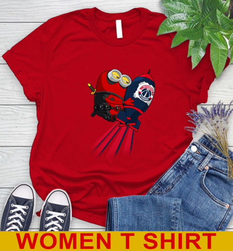 NBA Basketball Washington Wizards Deadpool Minion Marvel Shirt Women's T-Shirt 11