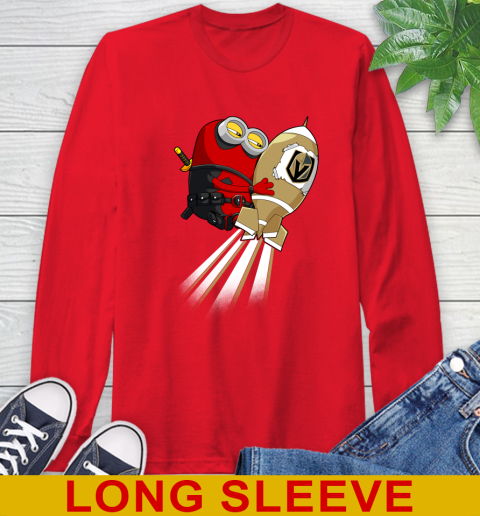 NHL Hockey Vegas Golden Knights Deadpool Minion Marvel Shirt Long Sleeve T-Shirt 12