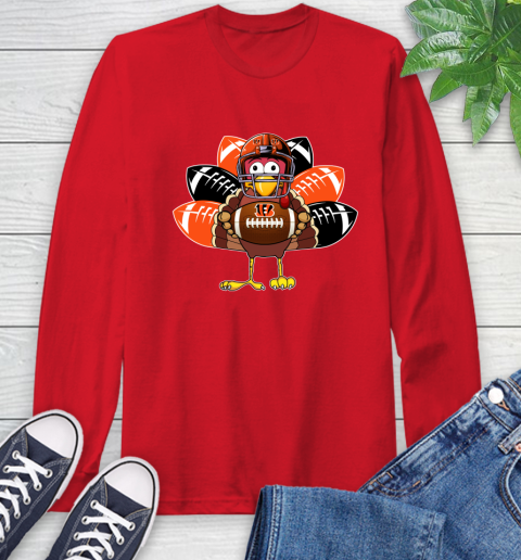 Cincinnati Bengals Turkey Thanksgiving Day Long Sleeve T-Shirt 10