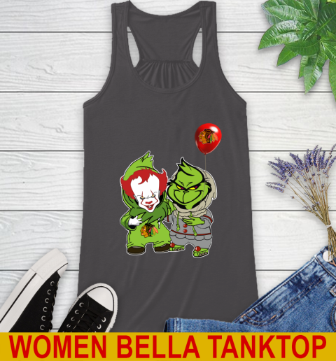 Chicago Blackhawks Baby Pennywise Grinch Christmas NHL Hockey Racerback Tank 12