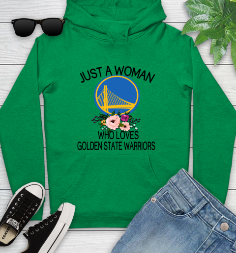 NBA Just A Woman Who Loves Golden State Warriors Basketball Sports Youth Hoodie 5