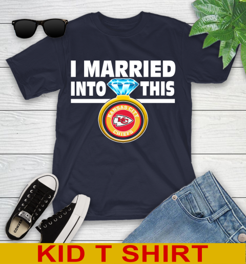 Kansas City Chiefs NFL Football I Married Into This My Team Sports Youth T-Shirt 2