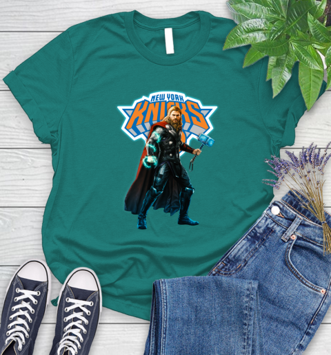NBA Thor Avengers Endgame Basketball New York Knicks Women's T-Shirt 12