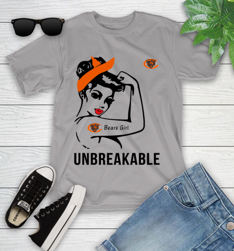 NFL Chicago Bears Girl Unbreakable Football Sports Youth T-Shirt 2