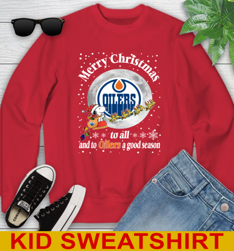 Edmonton Oilers Merry Christmas To All And To Oilers A Good Season NHL Hockey Sports Youth Sweatshirt 7