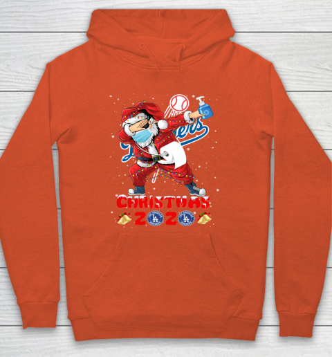 Los Angeles Dodgers Funny Santa Claus Dabbing Christmas 2020 MLB Hoodie 3