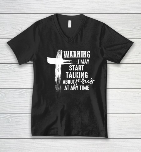 Talking About Christ Graphic Cross God In My Heart V-Neck T-Shirt