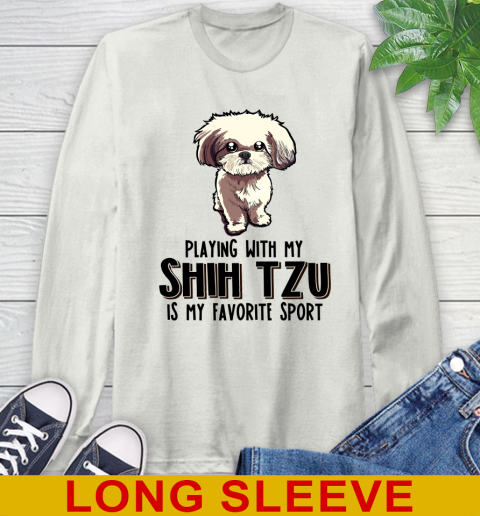 Playing with my shih tzu is my favorite sport 56