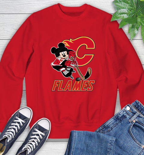 NHL Calgary Flames Mickey Mouse Disney Hockey T Shirt Sweatshirt 10