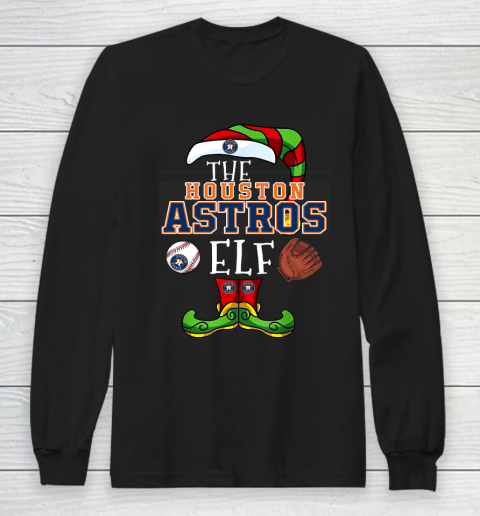 Houston Astros Christmas ELF Funny MLB Long Sleeve T-Shirt