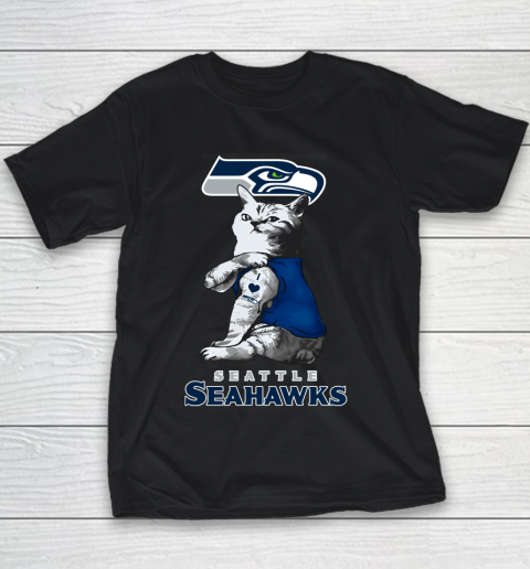 NFL Football My Cat Loves Seattle Seahawks Youth T-Shirt