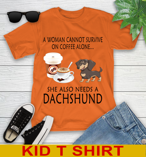 Women cannot survive on coffee alone she also need a DACHSHUND tshirt 88