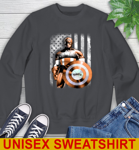 San Francisco Giants MLB Baseball Captain America Marvel Avengers American Flag Shirt Sweatshirt 7