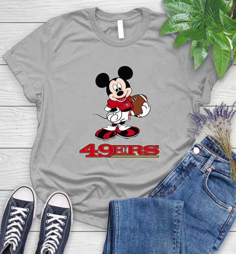 NFL Football San Francisco 49ers Cheerful Mickey Mouse Shirt Women's T-Shirt 6 NFL Football San Francisco 49ers Cheerful Mickey Mouse Shirt Women's T-Shirt - Image 6