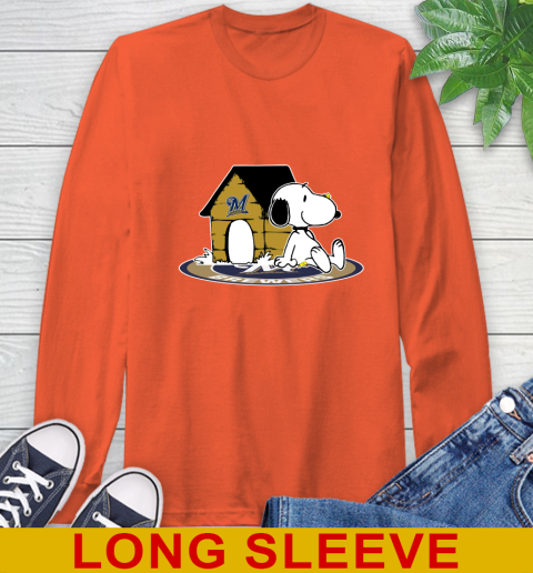 MLB Baseball Milwaukee Brewers Snoopy The Peanuts Movie Shirt Long Sleeve T-Shirt 5